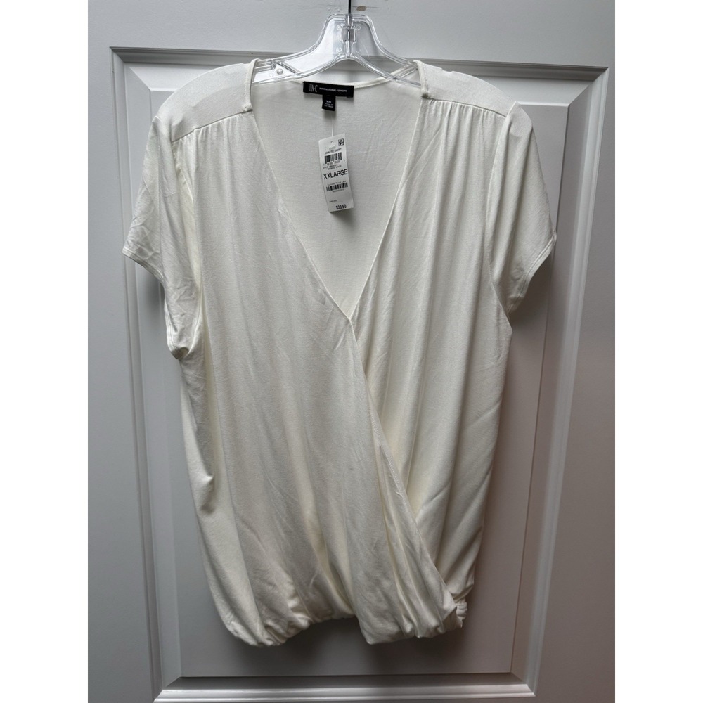 INC International Concepts Jan Resort White‎ Surplus Wrap Top XXL NWT